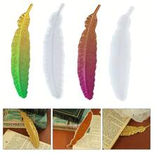 5pcs DIY Resin Bookmark Mold Kit, Includes 20pcs Random Color Tassels - Silicone Epoxy Resin Casting Mold, Can Make Rabbit, Cat, Feather And Rectangle Shapes - Great For Handmade Crafts - Apricot - View 3