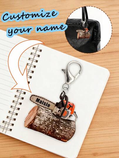 Customized Keychain, Farm Lumber Theme Keychain,Customize Your Name,Tool Widget, Fashion Bag Charm Key Fob, Miniature Letter Jewelry For Daily Wear, Party Favors, Birthday Presents, Friendship Souvenirs, Holiday Gifts, Bag Decoration & Key Accessory, Perfect Craft Decor For Girls Boys Friends Family,Small Gift Exchange