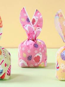 50 túi quà in hình thỏ và trứng Phục Sinh, túi đựng kẹo, bánh quy hình tai thỏ nhỏ, túi đựng đồ, túi gói quà trang trí lễ Phục Sinh, thích hợp cho trang trí nhà cửa trong bữa tiệc Phục Sinh, bao bì quà tặng hình thỏ dễ thương, quà tặng tiệc tùng, trang trí trò chơi săn trứng, quà tặng Phục Sinh - tai thỏ Phục Sinh - Xem 4