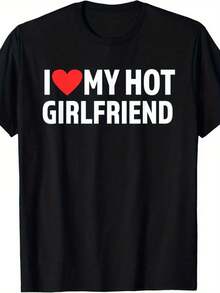 I Love My Girlfriend shirt - I Heart My Girlfriend Shirt Fun T-Shirt - Negro 25 - Ver 1