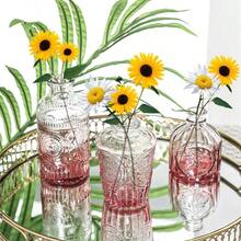 Jarrones De VidrioSet 10 Florero Decorativo Vintage para Hogar Decoración Boho y Rústica para Hogar o Mesa de Boda Fiesta Escritorio Sala de Estar Dormitorio de Oficina Rosa - Rosa - Ver 6