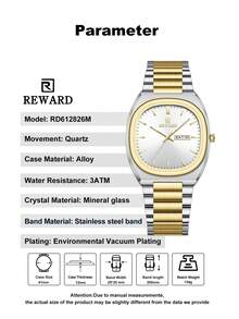 REWARD Men's Quartz Watch Business Fashion Style Timing Calendar Luminous Hands Multi-Functional Men Wristwatch High Quality Gift Classic Design Stainless Steel Watch Band - Silver - View 6