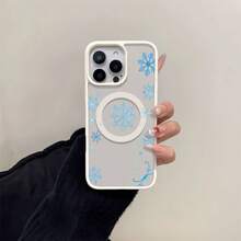 Decoración invernal sencilla con copos de nieve azules. Esta elegante funda es compatible con los modelos  16, 15, 14 Pro Max, 13, 12, 11, XR y XS Plus. Fabricada en silicona magnética, ofrece protección contra golpes y caídas, además de una sensación superior. Es un regalo ideal para familiares, amigos y seres queridos, y una elección perfecta para Navidad. cubiertas, funda de teléfono, fundas de teléfono, funda de , funda de  17 pro, funda de  16, navidad, funda de  17 pro max, funda de  17, fundas de , funda de  15,  17 pro max, fundas para , funda de  16 plus, regalos de navidad, funda de  13, funda de teléfono de navidad, funda de  16 pro, funda de teléfono  15, funda de teléfono  13, funda de  46, rosa - Blanco - Ver 2