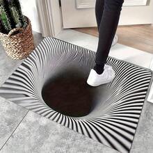 1pc Doormat 3D Effect Optical Illusion Flannel Floor Mat-2D Black Hole Funny Doormat-Doormat, Rubber Non-Slip Carpet-Suitable For Front Door Entrance Bedroom Corridor Dining Room Bathroom, Office Farmhouse Home Decoration - 1 cái - Xem 4