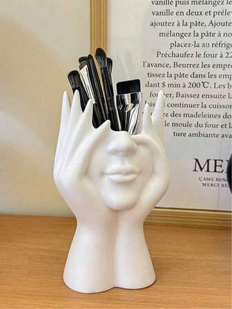 1 st kreativ multifunktionell pennhållare och sminkborsteformad i form av människokroppskonst, lämplig för skola och hemmabruk, perfekt present till vänner, kollegor och familj, skolmaterial, skolstart, kontorsmaterialförvaring, kontorsmaterial