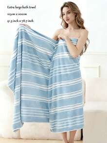 1 Piece Extra Large Bath Towel (105cm X 200cm) - Striped Design Super Soft Oversized Bath Towel, Suitable For Bathroom, Hotel, Plush High Absorbency Quick Dry Bath Towel, Beach Towel - Multicolor - View 15