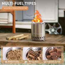 Tabel parte superior Fire Pit Mini Chimenea portatil para exteriores 7 pulgadas de mesa - 7.1''+plateado - Ver 5