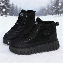 2026 Winter New Arrival Women Suede Snow Boots, Versatile Thermal Lined Thick Sole Warm Short Boots, Padded,Boots For Women - màu đen - Xem 2