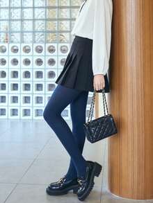 女士保暖薄绒连裤袜 - 保暖柔软不透明连裤袜，适合15-25°C秋季日常穿着/办公/派对打底裤 - 彩色 - 查看 4