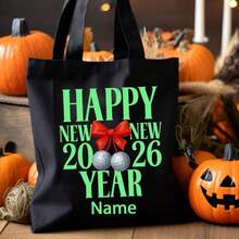 Customized 2026 New Year Tote Bag, Red Bow 2026 New Year Gift Bag, And Fashionable Disco Ball 2026 New Year Gift Bag - Multicolor - View 2