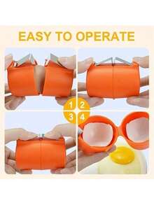 1pc Stainless Steel Egg Shell Opener, Egg Topper Cutter, Egg Cracker, Convenient Breakfast/Dinner/Party Accessory - Multicolor - View 4