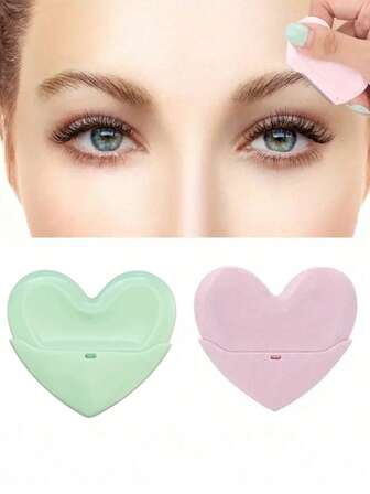 2pcs Heart-Shaped Manual Eyebrow Trimmer&Facial Hair Removal Device - Stainless Steel Portable Mini Trimming Scissors, A Multi-Functional Eyebrow Trimmer That Can Be Used All Over The Body,Can Be Modified Without Electricity, Eyebrow Trimming Blade Stainless Steel Storage Cover, Beginner Anti Slip Eyebrow Scraping Blade Portable Design,Christmas Gift, Birthday Gift, New Year Gift