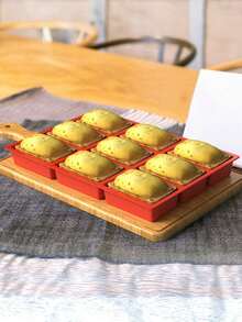 1pc Multi-Functional Silicone Mini Bread Baking Tray, Silicone Baking Tray, Silicone Ice Tray Mold, Non Stick Mini Bread Baking Tray, Used As An Ice Making Tool In Summer And Baking Tray Tool In Winter, 9 Cavity Silicone Bread Baking Trays, Square Ice Maker, Very Suitable For Mini Bread, Cakes, Bread And Meat, Cakes, Ice Cubes - Multicolor - View 6