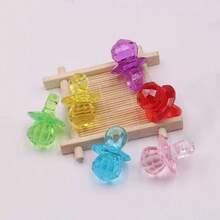 6pcs Transparent Multi-Color Acrylic Large Pacifier Beads/Faceted Large Hole Pacifier DIY Handmade Beading, Parrot Festival Party Pet Hanging Accessories - Large Pacifier - View 4