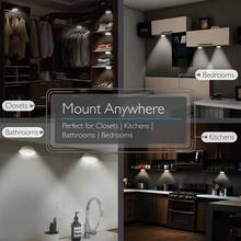 LED橱柜灯 - 白光和暖光，带遥控按钮控制，需要电池，非常适合衣柜、楼梯、厨房、楼梯照明 | 现代照明解决方案 | 遥控功能，LED照明。 - 櫥櫃燈 - 查看 10