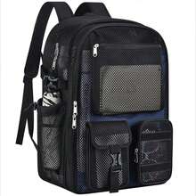 Mesh Backpack 36L Large Heavy Duty Casual Daypack For School And Outdoor Activities With Inner Laptop Compartment, Durable Polyester Material - màu đen - Xem 6