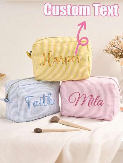 Personalized Makeup Bag, Customized Name Makeup Bag, Tulle Cosmetic Bag, Name Makeup Bag, Toiletry/Cosmetic Bag, Bridesmaid Gift, Bachelorette Party Gift, School Supplies, Back To School, School Gift, Office Supplies, School Items, Classroom Supplies, Coworker Items, Dorm Supplies, Middle School Essentials