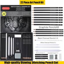 Professional Sketch Pencil Set -22 Piece Set Of Graphite And Charcoal Drawing Kit, With Eraser And Sharpener | A Complete Set Of Art Supplies Suitable For Beginners And Artists - Black 22-piece Set - View 6