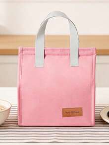 1pc Portable Insulated Lunch Bag, Thermal Lunch Box For Students, Outdoor Picnic, Hook And Loop Closure, Keeps Food Fresh And Flavorful, Waterproof And Convenient Design, Suitable For School And Office - Multicolor - View 16