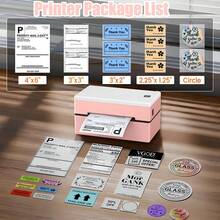 Marklife D200 4x6 Inch Wireless Label Printer, Bluetooth Thermal Express Label Printer, Suitable For Package Delivery And Small-Medium Enterprises, Can Print Customized Designs, Logistics Waybills And Clothing Labels, Compatible With Android, IOS And Windows, Comes With 20 Sheets Of Printing Paper. - UK Plug(220-240V) - View 4