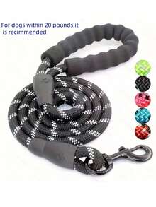 1pc Dog Leash, Reflective Nylon Pet Leash, Explosion-Proof Dog Walking Leash With Foam Handle, Reflective Round Rope, Comfortable And Sturdy - Multicolor - View 18