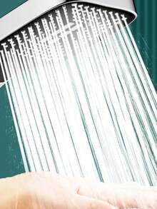 1 pieza Cabezal de ducha cuadrado de alta presión, con grandes orificios de salida de agua, de una sola mano, con alto caudal, rociador de ducha para el hogar, para uso con calentador - Plateado - Ver 5