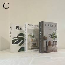 2 piezas/3 piezas Libros falsos plegables, libros decorativos de simulación adecuados para mesas de café, villas, hoteles, decoración del hogar, fotografía - Verde - Ver 3