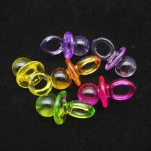 6pcs Transparent Multi-Color Acrylic Large Pacifier Beads/Faceted Large Hole Pacifier DIY Handmade Beading, Parrot Festival Party Pet Hanging Accessories - Large Pacifier - View 3