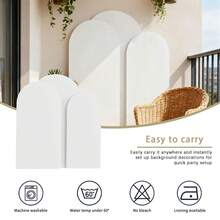 eluckya Arched Backdrop, 6ft, 6.6ft, 7.2ft, Double-Sided Stretch Fabric, Arched Backdrop, Dome Arched Backdrop, Suitable For Birthday Parties, Baby Showers, Gender Reveal Parties, Decorative Arches, Wedding Banners, Wedding Arch Support Decorations (Backdrop Only, Support Not Included). - 白色 - 查看 5