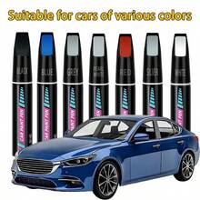 HGKJ 汽车补漆笔，红色补漆笔+去除剂，通用型，适用于深浅划痕，无需抛光，轻松快速修复车漆，高品质深划痕修复工具，汽车补漆笔刷，汽车维修工具，适用于汽车/摩托车/车身，汽车补漆笔，划痕修复，车辆颜色修复，翻新笔 - 彩色 - 查看 7