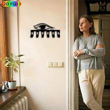 CIFbuy 1 Handmade Iron Egyptian Wall Decoration Key Holder - Retro Eye Of Horus Key Storage Rack With 6 Hooks, Ancient Egyptian Theme/Office Decoration, Historian Housewarming Gift, Egyptian Art Statue. - Multicolor - View 5