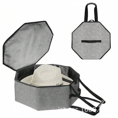 Foldable Hat Box, Denim Hat Storage Bag With Handle, Unisex Hat Organizer