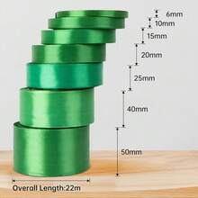 Satinband Blau 15mm x 22m Geschenkband DunkelBlau Schleifenband Hochzeit Polyester Marineblau Bänder zum Basteln Dekoband für Geschenkverpackung Geburtstag DIY-2984 - Grün - Übersicht 3