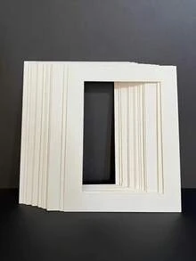 10 Piece Wooden Frame Liner, 6-Inch, 7-Inch, 8-Inch White Wooden Frame Liner For Photo Wall Display, Rectangular Gray White Lined Cardboard, Art Display Frame, Frame Cardboard - Multicolor - View 6