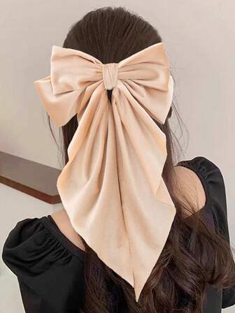 1pc Fashionable Large Red Bow Hair Clip, Suitable For Daily Wear And Christmas