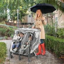 Cubierta de Lluvia para Cochecito, Protección de Lluvia y Viento Transparente Cochecito, Protección el Polvo, Accesorio para Carriola de Protección para los Ojos para Uso en Exteriores(L) - G-2 - Ver 9