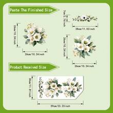 Luxury White Floral Toilet Decal, Refreshing Bathroom Atmosphere, Self-Adhesive Waterproof Renovation Sticker - Multicolor - View 6