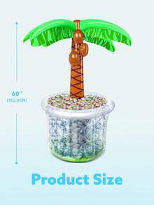 72 Inch Inflatable Palm Tree Cooler, Beach Theme Decor, Pool Party Decoration, Hawaiian Birthday Party Supplies, Tropical Ocean Jungle Summer Outdoor Beverage Cooler - 彩色 - 查看 4
