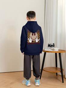 1 buah Sweatshirt Pullover Kasual Bergambar untuk Anak Laki-laki Remaja, Lapisan Termal, Lengan Panjang, Musim Gugur/Dingin - Navy Blue - View 2