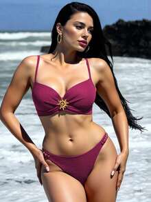 RWX VEST Adult Bikini With Exclusive Detail And Sophisticated Design 2025 XX71 - 玫瑰紅 - 查看 1