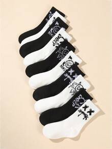 10 đôi tất cổ cao bằng vải in họa tiết tranh trừu tượng graffiti, phong cách đường phố, phù hợp để mặc hàng ngày. - Nhiều màu - Xem 3