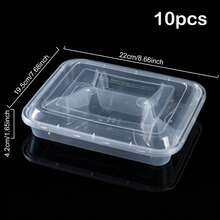 10/20个装可重复使用带盖餐盒，方便外带食物，塑料材质，坚固防漏，适用于微波炉、冰箱和洗碗机。 - 彩色 - 查看 18