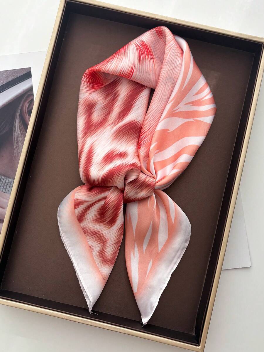 1 pièce Foulard carré de 70 cm en faux soie à imprimé cachemire, nouveau bandana pour le printemps/été, accessoire polyvalent de ceinture de taille pour femmes, bandeau, fichu mode