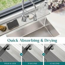 PZW Tapete de piedra para fregadero de cocina tapete de piedra de secado de diatomita y protector de fregadero evita la humedad protector de salpicaduras de fregadero bandeja de piedra2537 - como en la foto - Ver 4