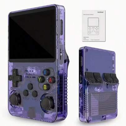 Retro Handheld Game Console R36S With 3.5" Classic Entertainment Screen, 64GB Storage, USB Rechargeable Battery, Instant Playback, 7 Color Options, Durable ABS Material, Portable Gaming Device, Playful Design, Highquality Display