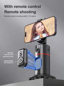 TOKQI 360° Rotatable Automatic Face Tracking Gimbal Stabilizer For Smartphones/Cameras, Detachable Phone Holder With Bluetooth Wireless Remote Control, Compatible With IOS And Android, Suitable For Photography, Vacation Travel, Outdoor Activities And Live Streaming, No App Required - 彩色 - 查看 5