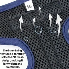 Harnais pour chiens de taille moyenne et grande, modèle large anti-traction avec poignée, respirant et robuste pour les randonnées. - Bleu azur - Voir 2