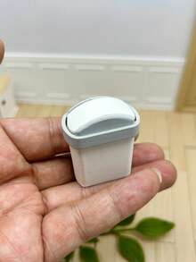 1:12比例迷你垃圾桶装饰品，家具模型玩具收纳箱，逼真翻盖垃圾桶模型，塑料垃圾桶模型，适用于装饰娃娃屋，微缩场景摄影道具 - 彩色 - 查看 5