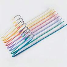Hosenbügel,Metall Kleiderbügel Hosen offenes Ende rutschfest,multifunktional kleiderbügel platzsparend für Hosen,Jeans,Handtücher,Schals,8 Stück Vorwärts(Regenbogen),8StückVorwärts(regenbogen) - 8 pièces en avant (arc-en-ciel) - Voir 1