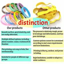 Pulseras de silicona personalizadas al por mayor, personalizables con texto, logotipo e conos, 30/500/1000 unidades. Pulseras de goma para eventos, recaudacin de fondos, regalos y concientizacin. silicona suave, varios tamaos y colores. - inicial - Ver 4